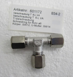 Verschraubung T  6-L VA