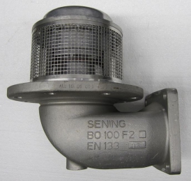 Bottom valve 90 ° -Verse. DN100 pneumatic. Alu