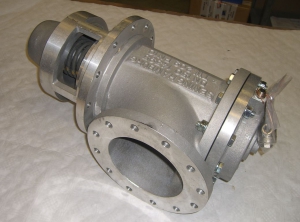 Bottom valve 90 ° -Verse. DN150 pneumatic. Alu